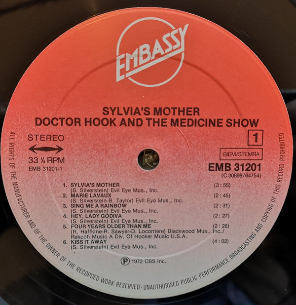 Doctor Hook And The Medicine Show* : Sylvia's Mother (LP, Album, RE)