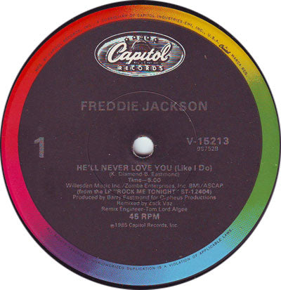 Freddie Jackson : He'll Never Love You (Like I Do) (12", Single)