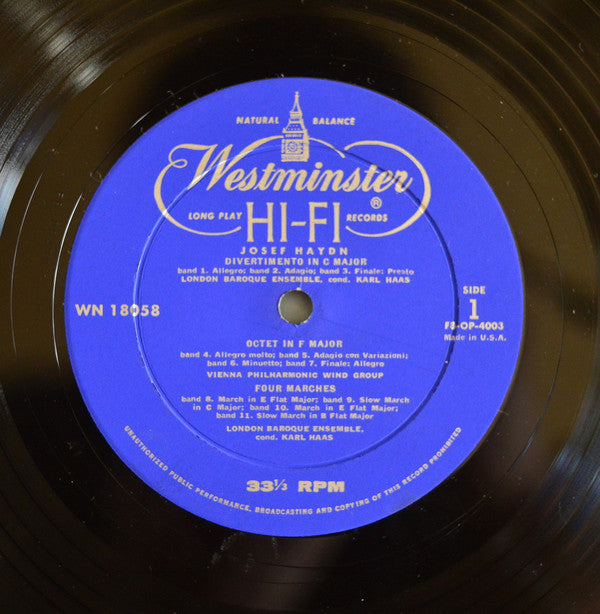 Joseph Haydn, Michael Haydn, Karl Haas, Henry Swoboda : Josef Haydn Divertimento in C Major- Four Marches conducted by Karl haas/Michael Haydn Turkish Suite (LP)