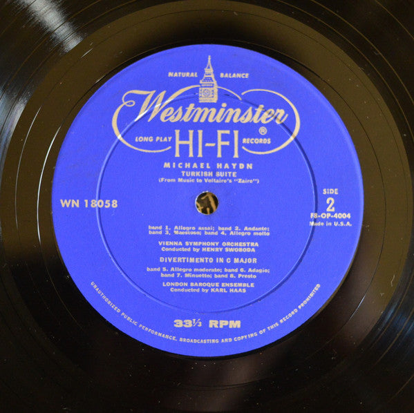 Joseph Haydn, Michael Haydn, Karl Haas, Henry Swoboda : Josef Haydn Divertimento in C Major- Four Marches conducted by Karl haas/Michael Haydn Turkish Suite (LP)