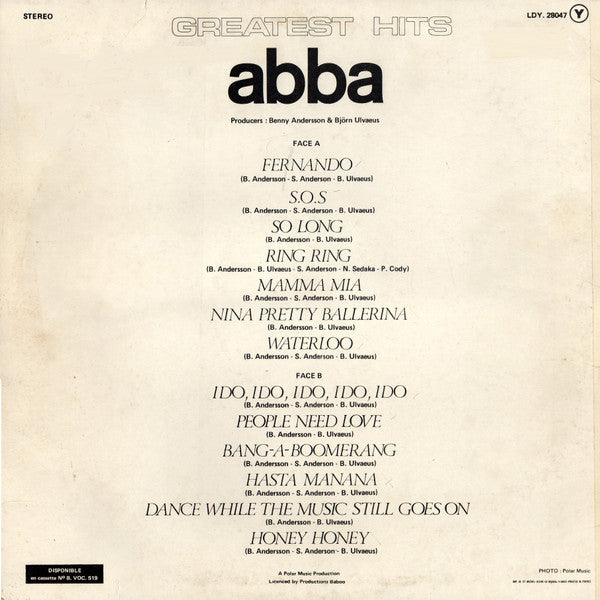 ABBA : Greatest Hits (LP, Comp, RE)