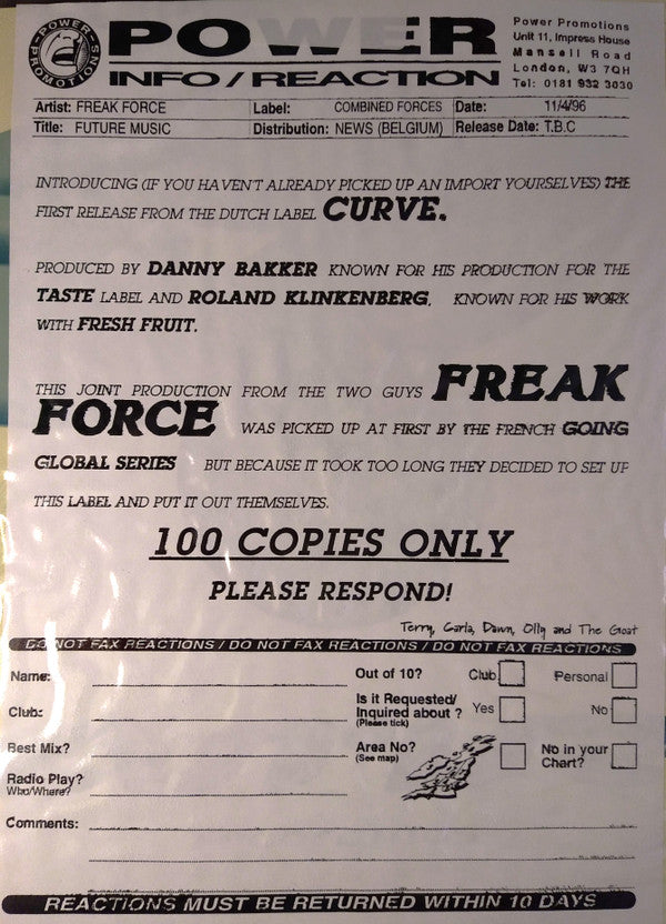 Freak Force : Future Music (12")