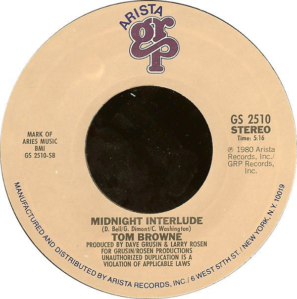 Tom Browne : Thighs High (Grip Your Hips And Move) (7")