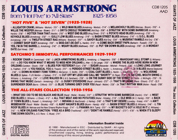 Louis Armstrong : From "Hot Five" To "All Stars" - 1925-1956 (3xCD, Comp, Mono)