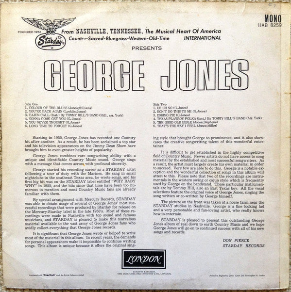 George Jones (2) : George Jones (LP, Mono)