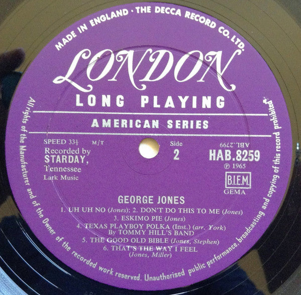 George Jones (2) : George Jones (LP, Mono)