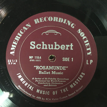 Unknown Artist, Franz Schubert / Richard Strauss : Schubert: "Rosamunde" Ballet Music / R. Strauss: Tyl Eulenspiegel (10")