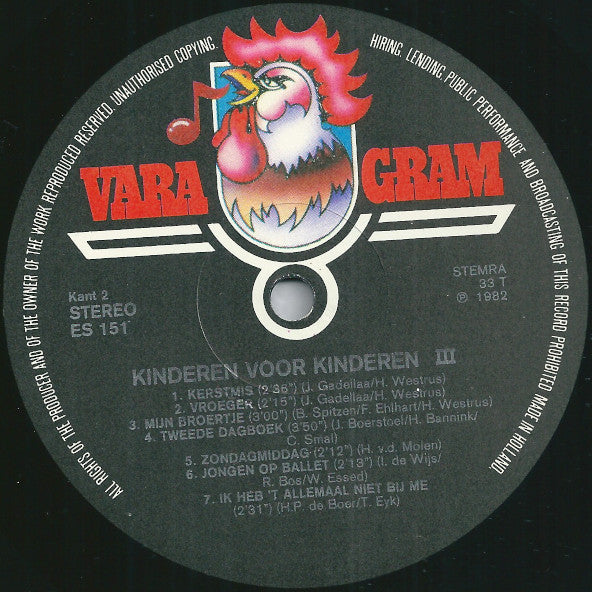 Kinderen voor Kinderen : Kinderen Voor Kinderen 3 (LP, Album)