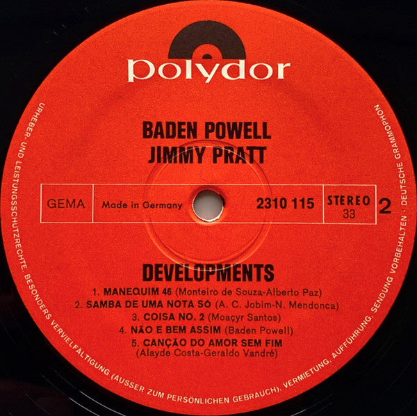 Baden Powell / Jimmy Pratt : Developments (LP, Album, RE)