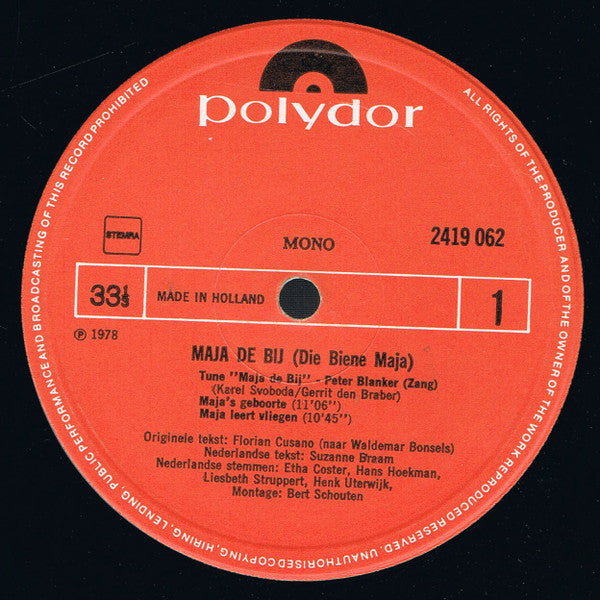 Maja De Bij : Maja De Bij (Die Biene Maja) (LP, Mono)
