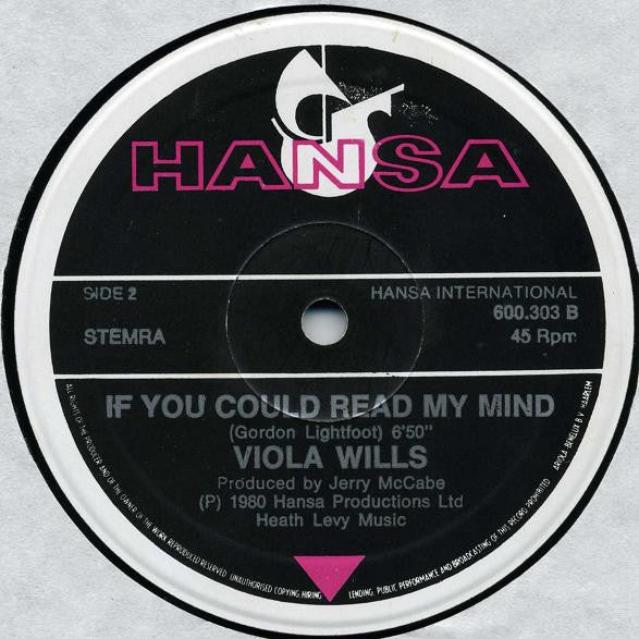 Viola Wills : If You Could Read My Mind (12", Single, Ltd, M/Print)
