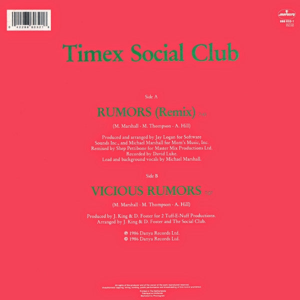 Timex Social Club : Rumors (Remix) (12", EP)