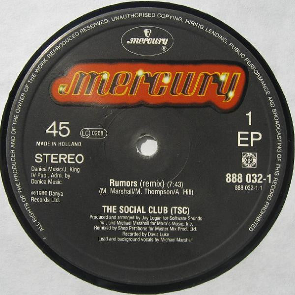 Timex Social Club : Rumors (Remix) (12", EP)
