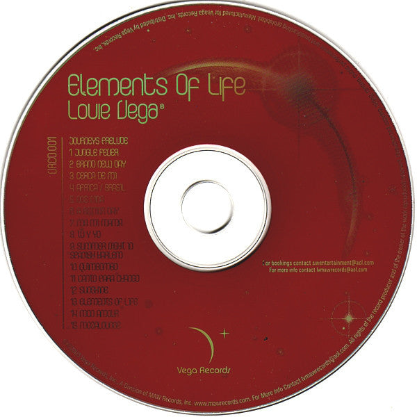 Louie Vega : Elements Of Life (CD, Album)