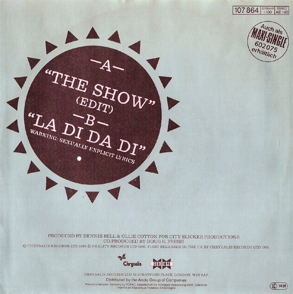 Doug E. Fresh & The Get Fresh Crew* : The Show & La Di Da Di (7", Single)