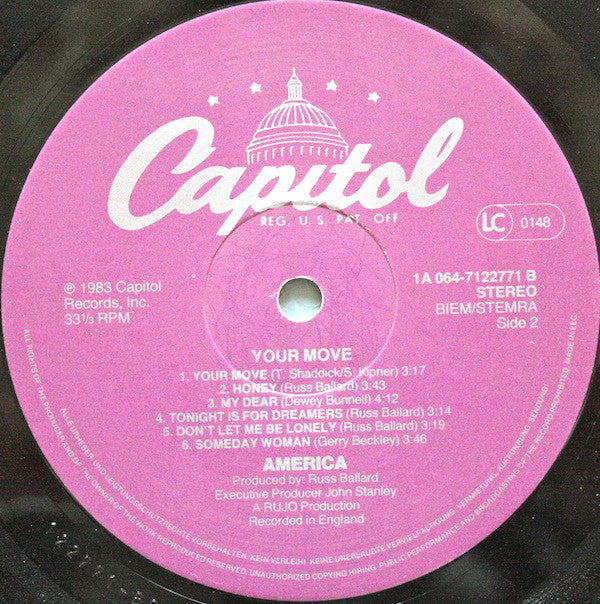 America (2) : Your Move (LP, Album)