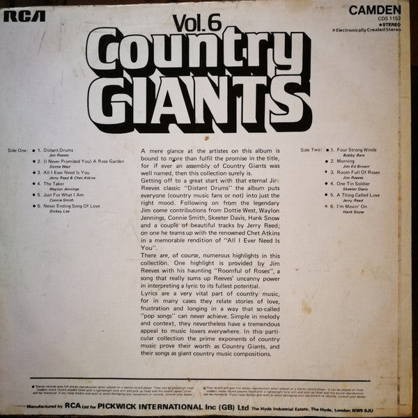 Various : Country Giants Vol. 6 (LP, Comp)