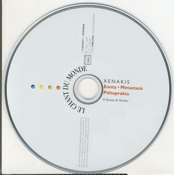 Iannis Xenakis - Maurice Le Roux - Konstantin Simonovitch - Yuji Takahashi : Metastasis / Pithoprakta / Eonta (CD, Album, RE)