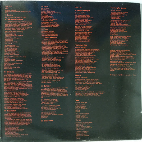 Rush : 2112 (LP, Album, Gat)