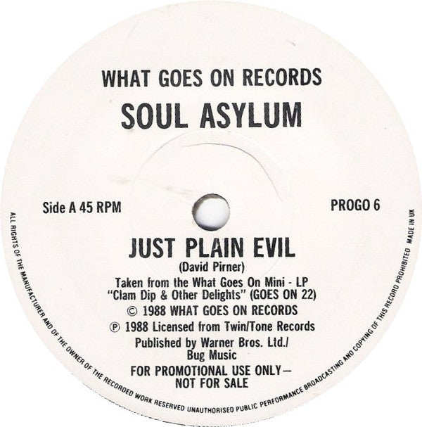 Soul Asylum (2) : Just Plain Evil (7", Promo)