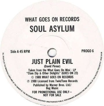 Soul Asylum (2) : Just Plain Evil (7", Promo)