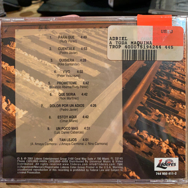 Adriel Y Su Orquesta : A Toda Máquina (CD, Album)
