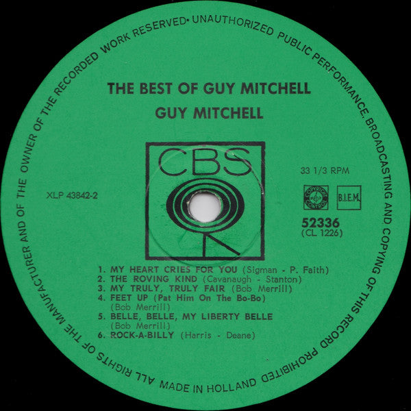 Guy Mitchell : The Best Of Guy Mitchell (LP, Comp)
