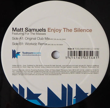 Matt Samuels Featuring For The Masses : Enjoy The Silence (12")