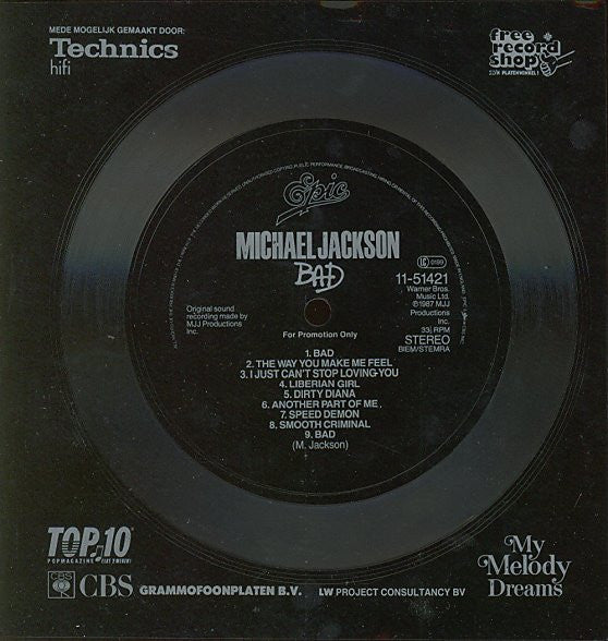 Michael Jackson : Bad (Flexi, 7", Mixed, Promo)