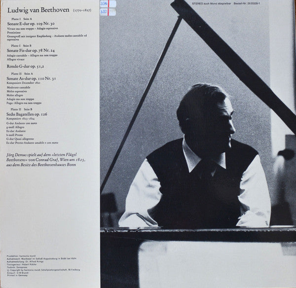 Jörg Demus : Beethovens Clavier (Sonaten Op. 78, 109, 110 / Bagatellen Op. 126) (2xLP, Comp, RE, Gat)