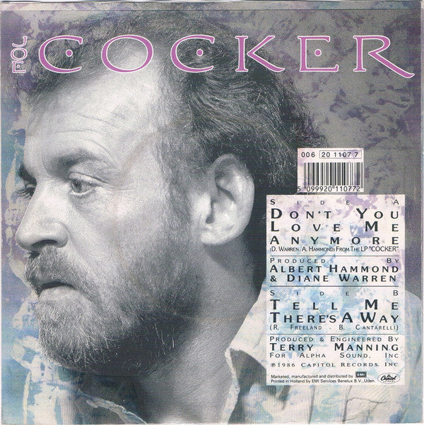 Joe Cocker : Don't You Love Me Any More (7", Single)