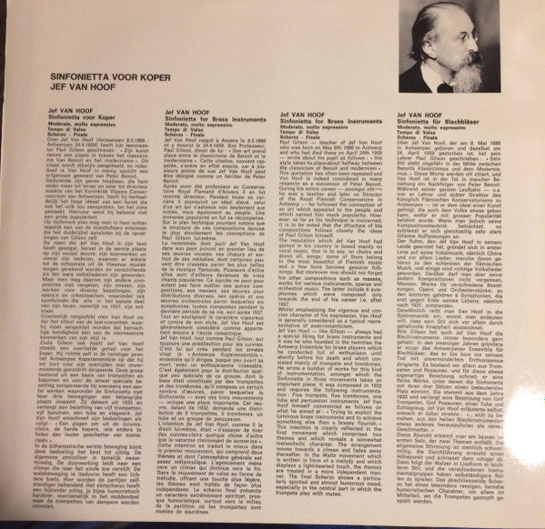 Arthur Meulemans / Jef Maes / Jef Van Hoof : Stadspark / Concertante Ouverture / Sinfonietta (LP, Album)