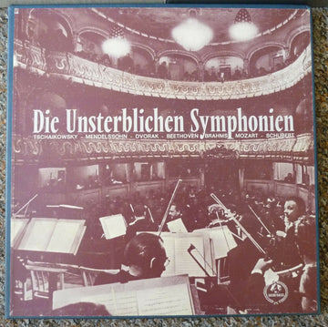 Pyotr Ilyich Tchaikovsky, Felix Mendelssohn-Bartholdy, Antonín Dvořák, Ludwig van Beethoven, Johannes Brahms, Wolfgang Amadeus Mozart, Franz Schubert : Die Unsterblichen Symphonien (4xLP, Comp + Box)