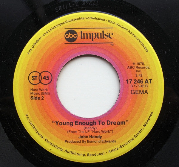 John Handy : Hard Work (7", Single)