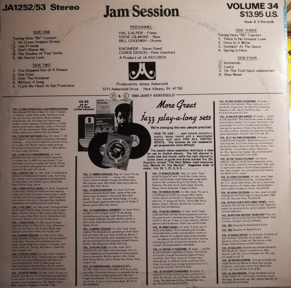 Jamey Aebersold : Jam Session For Instrumentalists & Vocalists (2xLP, Album)