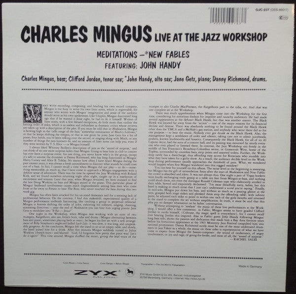 Charles Mingus : Right Now: Live At The Jazz Workshop (LP, Album, RE)