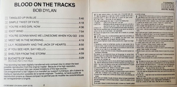 Bob Dylan : Blood On The Tracks (CD, Album, RE)