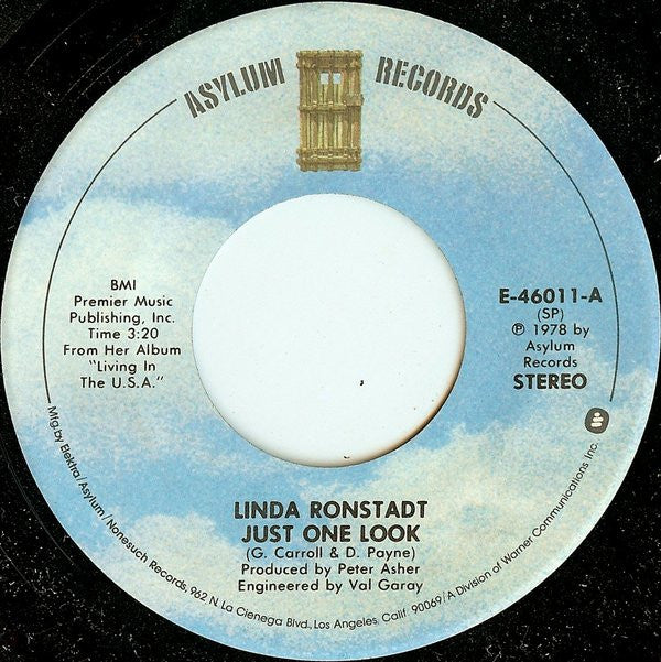 Linda Ronstadt : Just One Look / Love Me Tender (7")