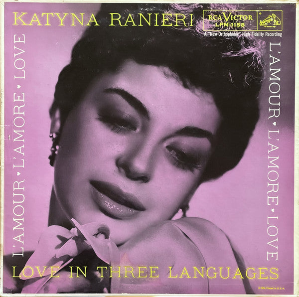 Katyna Ranieri : Love In Three Languages - L'Amour, L'Amore, Love (LP, Album)