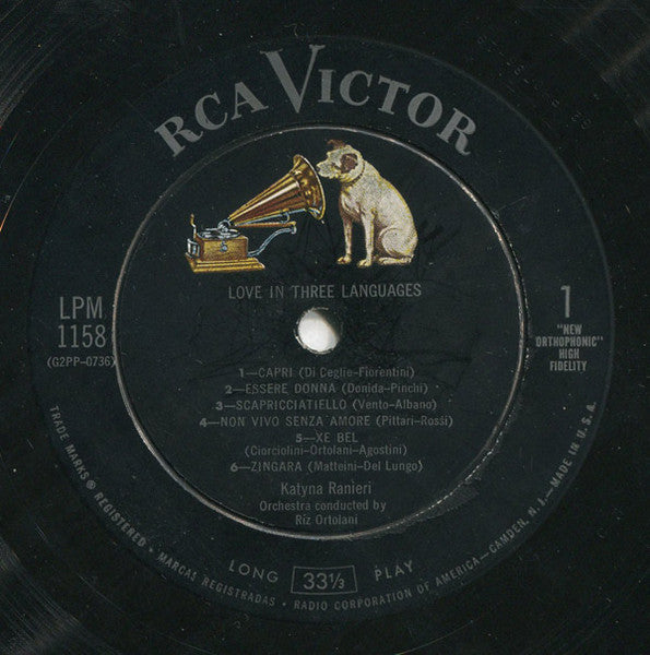 Katyna Ranieri : Love In Three Languages - L'Amour, L'Amore, Love (LP, Album)