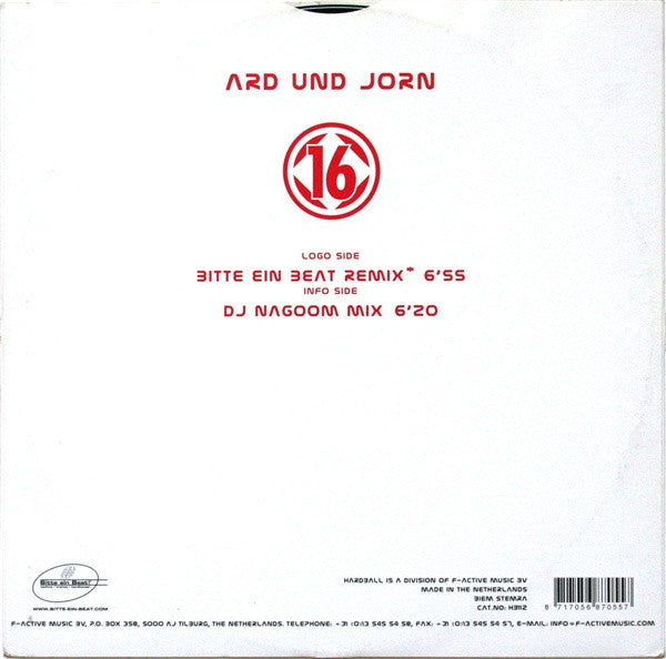 Ard Und Jorn : 16 (Bitte Ein Beat Remix !) (12")