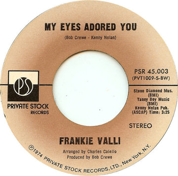 Frankie Valli : My Eyes Adored You (7", Single, Styrene, Bes)