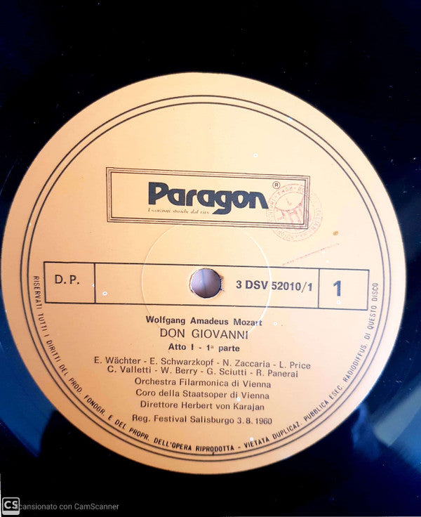 Wolfgang Amadeus Mozart, Eberhard Wächter, Elisabeth Schwarzkopf, Nicola Zaccaria, Leontyne Price, Cesare Valletti, Walter Berry, Graziella Sciutti, Rolando Panerai, Wiener Philharmoniker, Wiener Staatsopernchor, Herbert von Karajan : Don Giovanni (3xLP, Album)