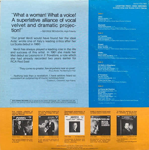 Leontyne Price : Verdi Heroines (2xLP, Gat)