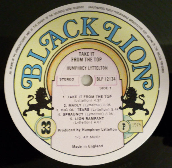 Humphrey Lyttelton : Take It From The Top - A Dedication To Duke Ellington (LP)