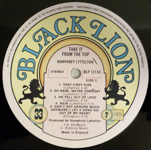 Humphrey Lyttelton : Take It From The Top - A Dedication To Duke Ellington (LP)