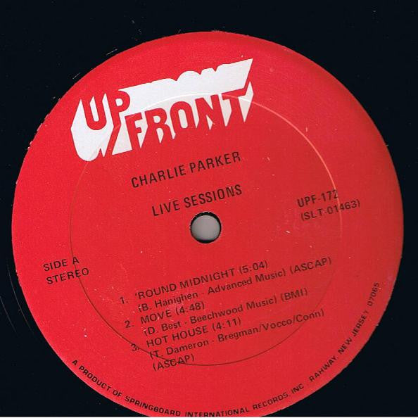 Charlie Parker : Live Sessions (LP, Comp)