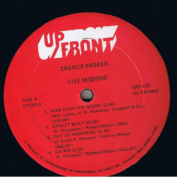 Charlie Parker : Live Sessions (LP, Comp)