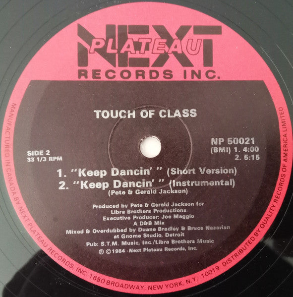 Touch Of Class : Keep Dancin' (12")