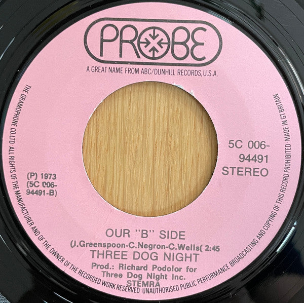 Three Dog Night : Shambala (7", Single, ora)